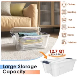 Costway 12 Pack Latch Stack Storage Box Tubs Bins Latches Handles -IRIS Storage Deals Store GUEST b5e20b28 f52c 45c4 901e c3abc4456490