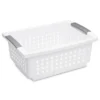 Sterilite Medium Size Plastic Stackable Storage Organizer Basket Bin For Home Countertops, Kitchen Cabinets, Pantries, Home Offices, White (10 Pack)