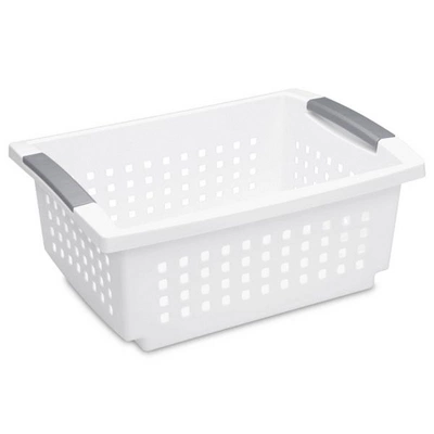 Sterilite Medium Size Plastic Stackable Storage Organizer Basket Bin For Home Countertops, Kitchen Cabinets, Pantries, Home Offices, White (10 Pack) 1 Sterilite Medium Size Plastic Stackable Storage Organizer Basket Bin For Home Countertops, Kitchen Cabinets, Pantries, Home Offices, White (10 Pack)