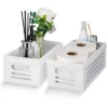 Creative Scents Wooden White Storage Bin 2 Pack Extra Small