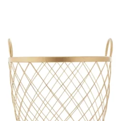 2pk Modern Metallic Rolling Baskets Gold - Olivia & May -IRIS Storage Deals Store GUEST b702a2b7 31d0 4eeb a88d 1a3f23264162