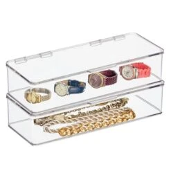 MDesign Stackable Closet Storage Bin Box With Lid, 2 Pack - Clear -IRIS Storage Deals Store GUEST b70ef60b 1653 432a bec7 a09619e88c9f