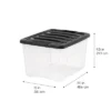 IRIS USA Plastic Storage Tote, Clear/Black