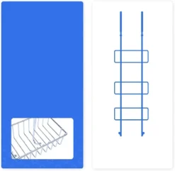 Bamodi 7" X 7" Shelf Stainless Steel Hanging Shower Caddy With Hooks - 2-Tier - Silver -IRIS Storage Deals Store GUEST bae1b598 395f 485d ba85 97bb27a5ad29