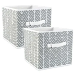 Set Of 4 11" X 11" X 11" Nonwoven Polyester Herringbone Square Storage Cube Gray - Design Imports 11 Set Of 4 11" X 11" X 11" Nonwoven Polyester Herringbone Square Storage Cube Gray - Design Imports -IRIS Storage Deals Store GUEST bb3b1c83 994c 4a6d 888d 08f3436a4c32