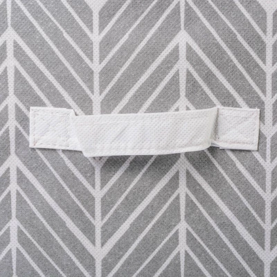 Set Of 4 11" X 11" X 11" Nonwoven Polyester Herringbone Square Storage Cube Gray - Design Imports 1 Set Of 4 11" X 11" X 11" Nonwoven Polyester Herringbone Square Storage Cube Gray - Design Imports