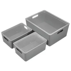 MDesign Plastic Home Storage Organizer Box, Set Of 3 -IRIS Storage Deals Store GUEST bb805668 f888 4ca8 8c95 221f986e585e