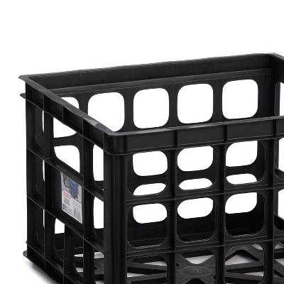 Sterilite Plastic Black Storage Box Milk Crate Containers Home 4 Sterilite Plastic Black Storage Box Milk Crate Containers Home - Image 4