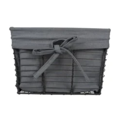 Design Imports Set Of 5 Vintage Gray Wire Liner Baskets Gray