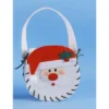 Don Mechanic 6.5" Santa Basket Pouch Filled With Red And White Christmas Guest Hand Towels