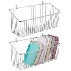 MDesign Metal Wall Mount Hanging Basket For Home Storage, 2 Pack -IRIS Storage Deals Store GUEST bc2ce449 8577 4a25 9741 854e86cde7fb