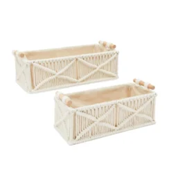 Okuna Outpost 2 Pack Macrame Storage Basket For Nursery, Bohemian Style Home Decor And Nursery, 2 Sizes, White -IRIS Storage Deals Store GUEST bc561469 4fd9 4a1c bc1d a0bbca6d70ce