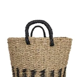 Black Basket Woven Seagrass & Rope By Foreside Home & Garden -IRIS Storage Deals Store GUEST bc7d8138 2b10 4de4 9c2b ffa474451679