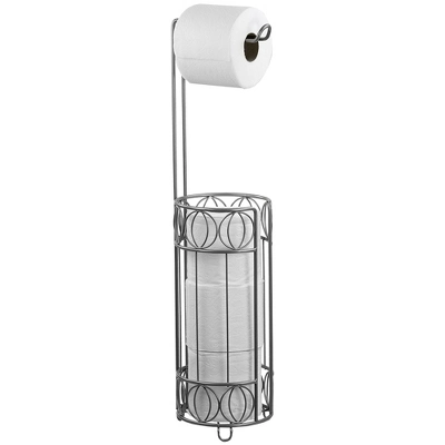 Home Basics Seville Free-Standing Dispensing Toilet Paper Holder, Satin Nickel 1 Home Basics Seville Free-Standing Dispensing Toilet Paper Holder, Satin Nickel