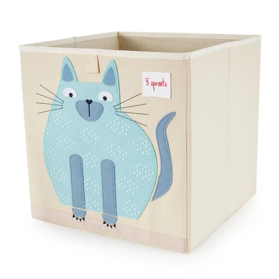 3 Sprouts Large 13 Inch Square Children's Foldable Fabric Storage Cube Organizer Box Soft Toy Bin 2 Piece Bundle With Blue Cat And Yellow Rhino Design 1 3 Sprouts Large 13 Inch Square Children's Foldable Fabric Storage Cube Organizer Box Soft Toy Bin 2 Piece Bundle With Blue Cat And Yellow Rhino Design