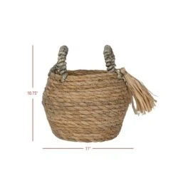 Brown Basket Woven Seagrass & Corn Husk By Foreside Home & Garden -IRIS Storage Deals Store GUEST bfcf1db0 2763 43c7 a35f 471d7d5756b8