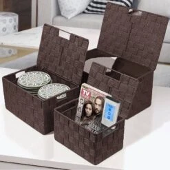 Sorbus 3pc Weave Stackable Basket Set Chocolate 7 Sorbus 3pc Weave Stackable Basket Set Chocolate -IRIS Storage Deals Store GUEST bfd6b063 2f15 4056 a80b d5a54acc596c