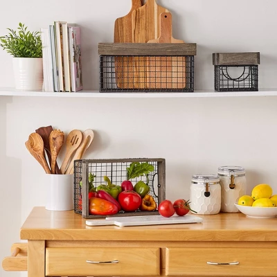 Design Imports Set Of 6 Antique Silver Finish Farm House Baskets 7 Design Imports Set Of 6 Antique Silver Finish Farm House Baskets - Image 7