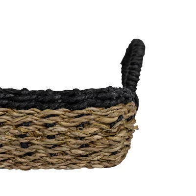 Black Trim Woven Seagrass & Rope Tray By Foreside Home & Garden 4 Black Trim Woven Seagrass & Rope Tray By Foreside Home & Garden - Image 4