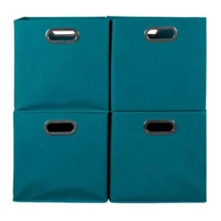 Niche Cubo 4pk Foldable Fabric Storage Bin With Label Holder Teal -IRIS Storage Deals Store GUEST c0371cc1 a3d4 44c8 8850 c84a19f8d5c9