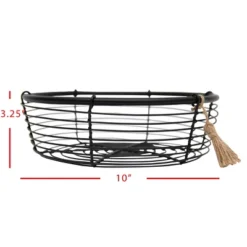 Black Metal & Jute Fruit Basket - Foreside Home & Garden -IRIS Storage Deals Store GUEST c1d2d80f ae93 4b59 ae64 b5e84f72efcf