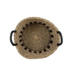 Black Basket Woven Seagrass & Rope By Foreside Home & Garden -IRIS Storage Deals Store GUEST c2a06400 eae1 4464 8d87 7c38cad9105d