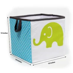Bacati - Elephants Aqua/Lime/Gray Storage Box Small -IRIS Storage Deals Store GUEST c2a51c9a 7c9d 4917 9b23 eae7c0c4cfeb
