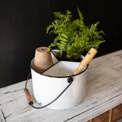 White Metal Caddy - Foreside Home & Garden 5 White Metal Caddy - Foreside Home & Garden - Image 5