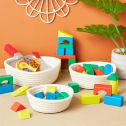 Juvale 3-Piece Small Round Cotton Rope Woven Storage Basket Set, Nesting Bins For Organizing Toys On Shelves, Counters, Home Decor, White, 3 Sizes -IRIS Storage Deals Store GUEST c3f78087 8ac1 496d aec3 2d8cb674b149