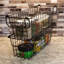 Set Of 2 Storage Bins - Basket Set For Toy, Kitchen, Closet, And Bathroom Storage - Small Shelf Organizers With Handles By Home-Complete (Black) 13 Set Of 2 Storage Bins - Basket Set For Toy, Kitchen, Closet, And Bathroom Storage - Small Shelf Organizers With Handles By Home-Complete (Black) -IRIS Storage Deals Store GUEST c451cec5 aea4 41f4 be34 488268ef326b