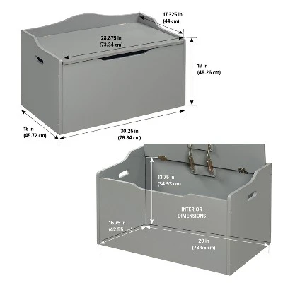 Bench Top Toy Box - Gray 4 Bench Top Toy Box - Gray - Image 4