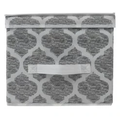 Home Basics Arabesque Large Non-Woven Storage Box With Label Window, Grey 10 Home Basics Arabesque Large Non-Woven Storage Box With Label Window, Grey -IRIS Storage Deals Store GUEST c4b405fa 5f3b 41e2 820b 4c0b66f2825f