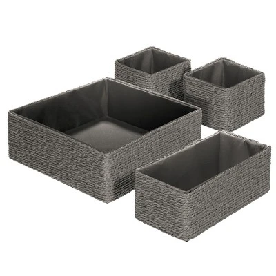 Sorbus Woven Paper Rope Baskets - 4 Piece Set 7 Sorbus Woven Paper Rope Baskets - 4 Piece Set - Image 7