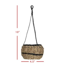 Black Rope & Seagrass Hanging Basket - Foreside Home & Garden -IRIS Storage Deals Store GUEST c5a15dd0 fcc2 4bcd a576 749b121716d3