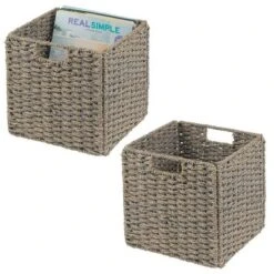 MDesign Woven Seagrass Home Storage Basket For Cube Furniture, 2 Pack -IRIS Storage Deals Store GUEST c5b7dcf0 5efb 4944 959c 19db168a5660