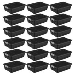 Sterilite 10 Gallon Under Bed Stackable Rugged Industrial Storage Tote Containers With Gray Latching Clip Lids For Garage, Attic, Or Worksite -IRIS Storage Deals Store GUEST c63ba01b d9e9 4719 b11f 26cf441f562e