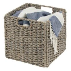MDesign Woven Seagrass Home Storage Basket For Cube Furniture, 2 Pack -IRIS Storage Deals Store GUEST c63cac9e 81a0 4ad0 8a3a af429da16a8a