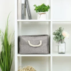 PiccoCasa Household Fabric Closet Blanket Box Container Organizer Decorative Storage Bins 16" X 12.2" X 8" Gray 1 Pc -IRIS Storage Deals Store GUEST c678ffbf afda 4f34 a7e8 3164f0fe4122