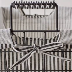 Design Imports Set Of 2 Farmhouse Black Wire Ticking Stripe Liner Baskets Black/White -IRIS Storage Deals Store GUEST c690475b af49 4b99 b65a 503ebeba802f