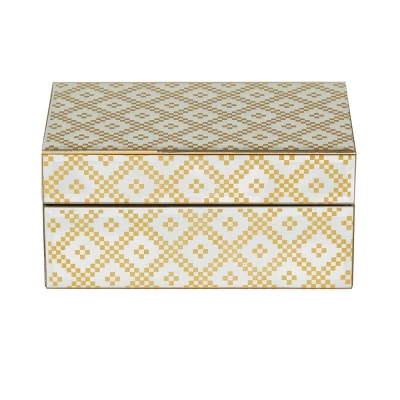 Set Of 2 Glass Geometric Box With Glass Sides Gold – CosmoLiving By Cosmopolitan 2 Set Of 2 Glass Geometric Box With Glass Sides Gold – CosmoLiving By Cosmopolitan - Image 2