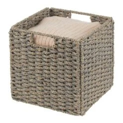 MDesign Woven Seagrass Home Storage Basket For Cube Furniture, 2 Pack -IRIS Storage Deals Store GUEST c6e4902d fc0f 44a0 b881 5780e51fa043