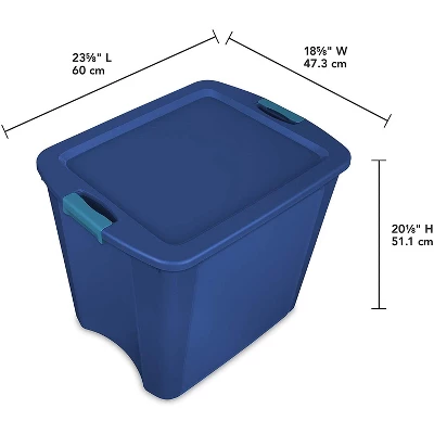 Sterilite 26 Gallon Latch And Carry Storage Tote, True Blue (4 Pack) | 14487404 4 Sterilite 26 Gallon Latch And Carry Storage Tote, True Blue (4 Pack) | 14487404 - Image 4