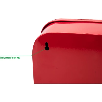 Mind Reader Galvanized Steel Vintage First Aid Storage Box, Wall Mounting Container With Buckle Lock, Organizer For Medical Supplies, Locking Tin, Red 3 Mind Reader Galvanized Steel Vintage First Aid Storage Box, Wall Mounting Container With Buckle Lock, Organizer For Medical Supplies, Locking Tin, Red - Image 3