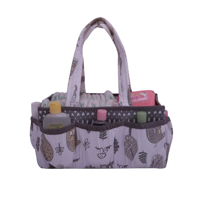 Bacati - Owls Gray/Beige Neutral Cotton Nursery Storage Caddy 1 Bacati - Owls Gray/Beige Neutral Cotton Nursery Storage Caddy