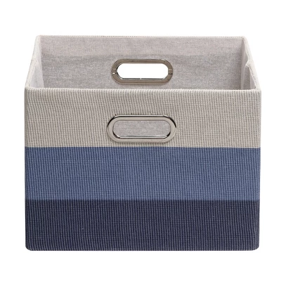 Lambs & Ivy Blue Ombre Foldable/Collapsible Storage Bin/Basket 1 Lambs & Ivy Blue Ombre Foldable/Collapsible Storage Bin/Basket