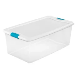 Sterilite Storage System Solution With 106 Quart Clear Stackable Storage Box Organization Containers With White Latching Lid -IRIS Storage Deals Store GUEST c81a775a 2ba1 4d2b bb1f eed01700342c