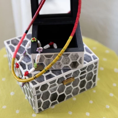 Mela Artisan | Gramercy Box In Grey Ivory 2 Mela Artisan | Gramercy Box In Grey Ivory - Image 2