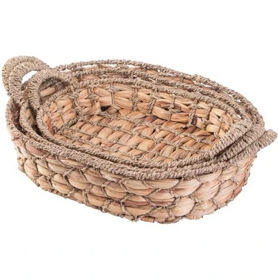 Vintiquewise Seagrass Fruit Bread Basket Tray With Handles 2 Vintiquewise Seagrass Fruit Bread Basket Tray With Handles - Image 2