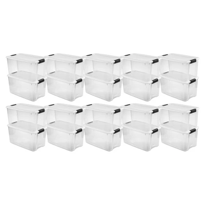 Sterilite 70 Quart Clear Plastic Stackable Storage Container Bin Box Tote With White Latching Lid Organizing Solution For Home & Classroom 7 Sterilite 70 Quart Clear Plastic Stackable Storage Container Bin Box Tote With White Latching Lid Organizing Solution For Home & Classroom - Image 7