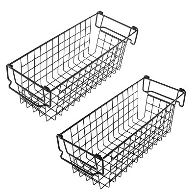 Set Of 2 Storage Bins - Basket Set For Toy, Kitchen, Closet, And Bathroom Storage - Small Shelf Organizers With Handles By Home-Complete (Black) 7 Set Of 2 Storage Bins - Basket Set For Toy, Kitchen, Closet, And Bathroom Storage - Small Shelf Organizers With Handles By Home-Complete (Black) - Image 7